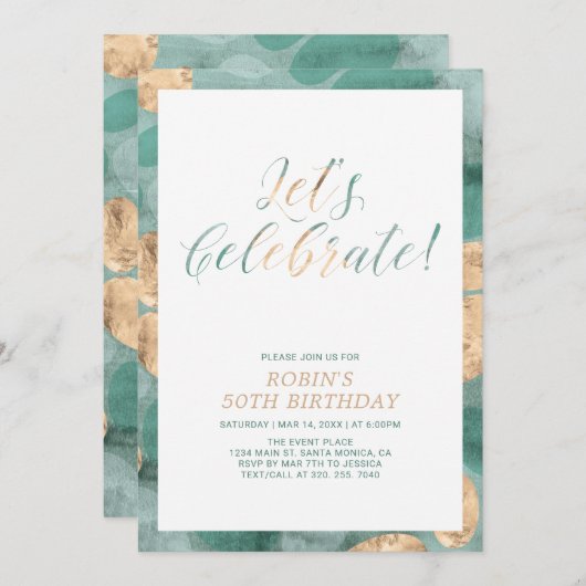 Groene eenvoudige moderne patroonvolwassen geboort kaart (Voorkant / Achterkant)