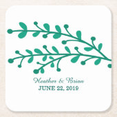 Groene eenvoudige olievlek kartonnen onderzetters (Voorkant)