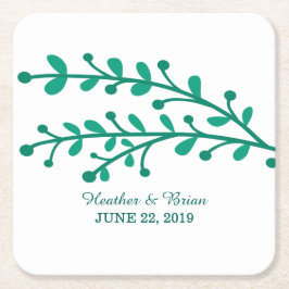 Groene eenvoudige olievlek kartonnen onderzetters