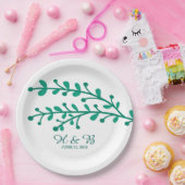 Groene eenvoudige olievlek papieren bordje (Feest)