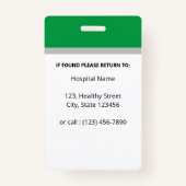 Groene Eenvoudige professionele aangepaste foto va Badge (Achterkant)