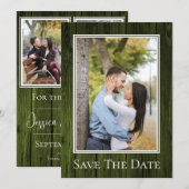 Groene Eenvoudige Rustige Foto slaat de datum op Save The Date (Voorkant / Achterkant)