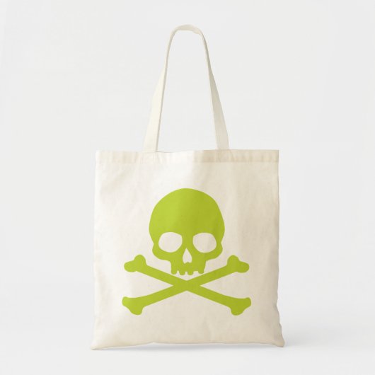 Groene eenvoudige schedel en kruisbeenderen tote bag (Voorkant)