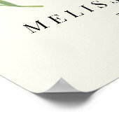 Groene Eenvoudige Tak Ovaal Trouwfoto Vormgegeven Poster (Hoek)