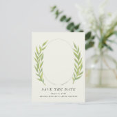 Groene Eenvoudige tak Verloving Foto opslaan van d Briefkaart (Staand voorkant)