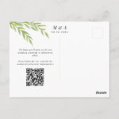 Groene Eenvoudige tak Verloving Foto opslaan van d Briefkaart (Achterkant)