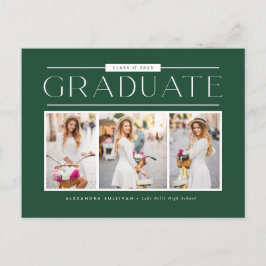 Groene Eenvoudige Typografie Foto Collage Afstudee Briefkaart
