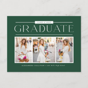Groene Eenvoudige Typografie Foto Collage Afstudee Briefkaart