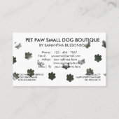 Groene eenvoudige waterverf kattenpoten visitekaartje (Achterkant)