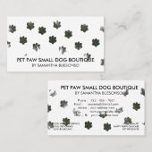 Groene eenvoudige waterverf kattenpoten visitekaartje (Voorkant / Achterkant)