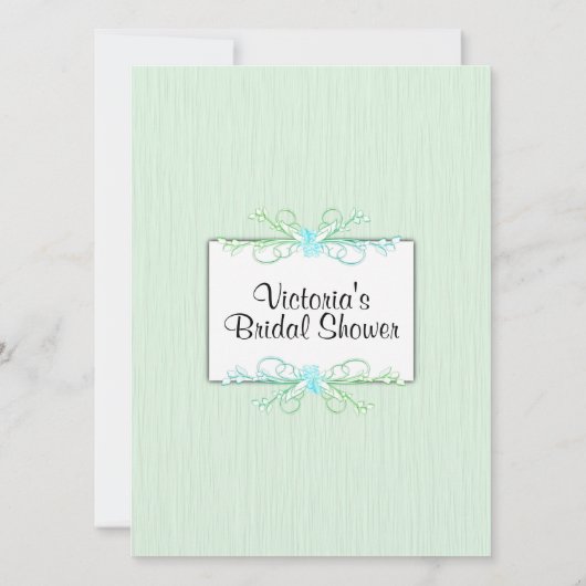 Groene EenvoudigheidsBridal Uitnodiging (Achterkant)