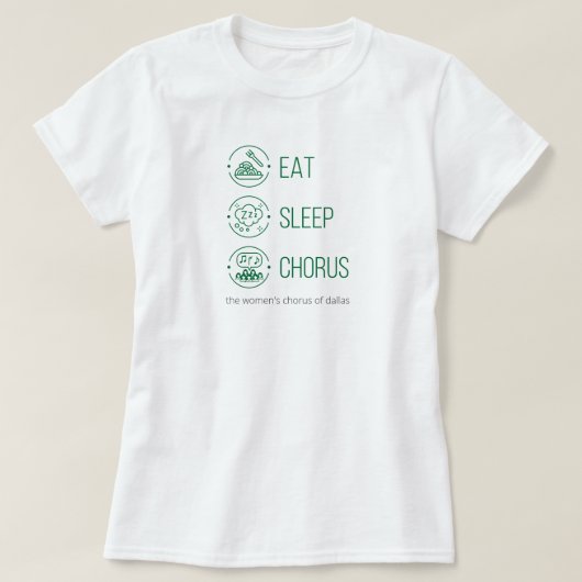Groene eet. Slaap. Chorus. T-shirt (Design voorkant)