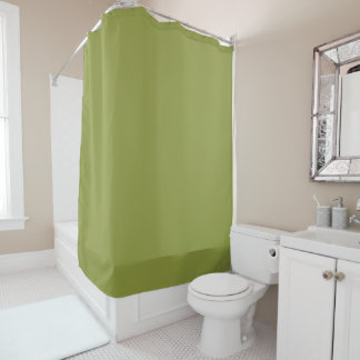 Groene effen kleur avocado salie #939c43 douchegordijn