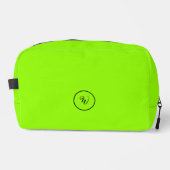 Groene effen kleur neon monogram modern trendy toilettasje (Voorkant)