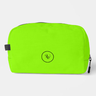 Groene effen kleur neon monogram modern trendy toilettasje