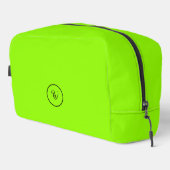 Groene effen kleur neon monogram modern trendy toilettasje (Rechterhoek)
