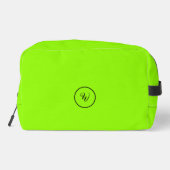 Groene effen kleur neon monogram modern trendy toilettasje (Achterkant)