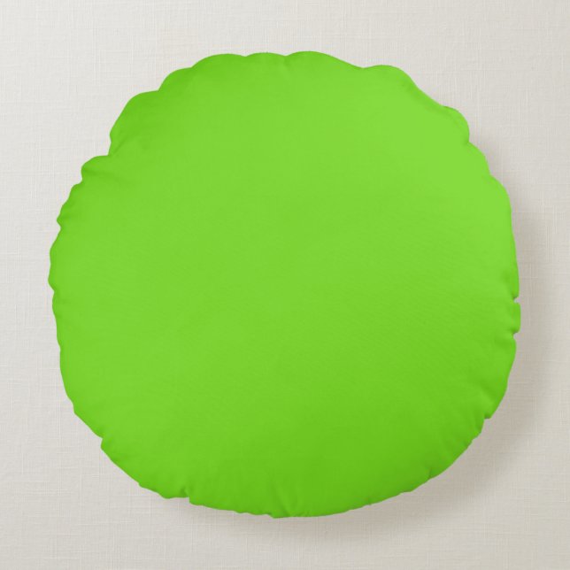 Groene effen kleur rond kussen (Voorkant)
