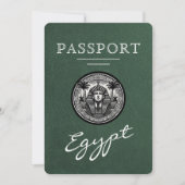 Groene Egyptische Paspoort Trouw Save the Date (Voorkant)