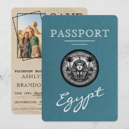 Groene Egyptische Paspoort Trouwkaart Save the Dat Date