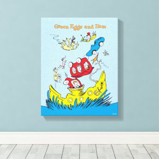 Groene eieren en am | Ik vind ze nergens leuk Canvas Afdruk (Insitu (Houten vloer))