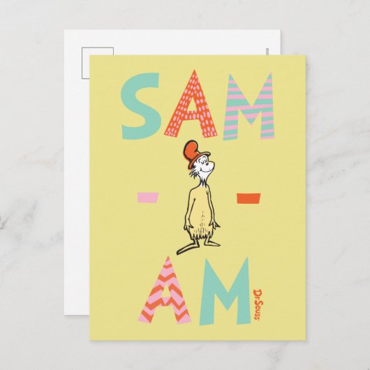 Groene eieren en am | Sam-I-Am Briefkaart (Voorkant / Achterkant)