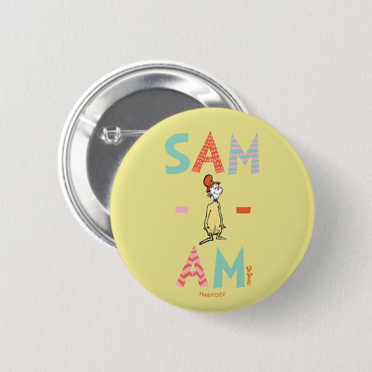 Groene eieren en am | Sam-I-Am Ronde Button 5,7 Cm (Voorkant /achterkant)