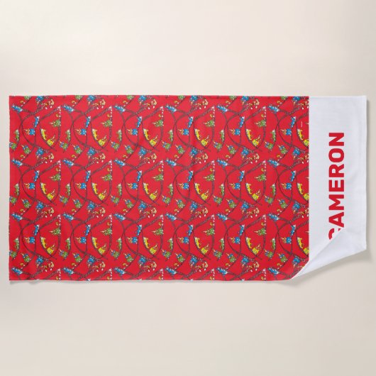 Groene eieren en am | Treinpatroon Strandlaken (Voorkant)