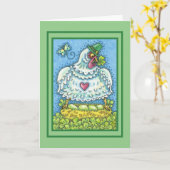 GROENE EIEREN EN SCHEEPEN KAART (Gele Bloem)