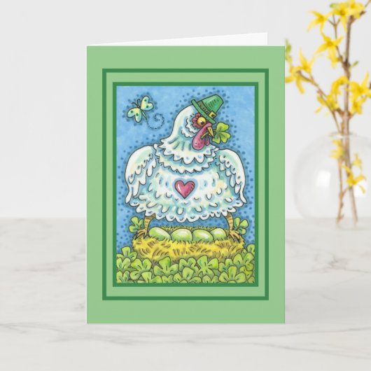 GROENE EIEREN EN SCHEEPEN KAART (Gele Bloem)