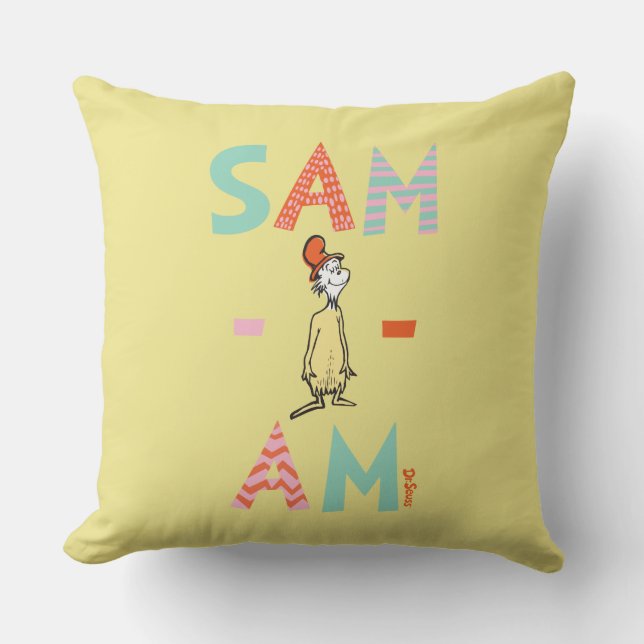 Groene eieren met ham | Sam-I-Am Kussen (Voorkant)