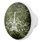 Groene Eiffel Tower Grunge Ceramic Pull Keramische Knop (Rechts)