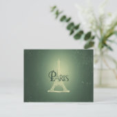 groene Eiffel Tower Paris design Briefkaart (Staand voorkant)