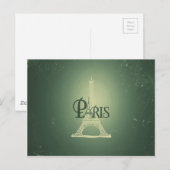 groene Eiffel Tower Paris design Briefkaart (Voorkant / Achterkant)