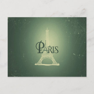 groene Eiffel Tower Paris design Briefkaart