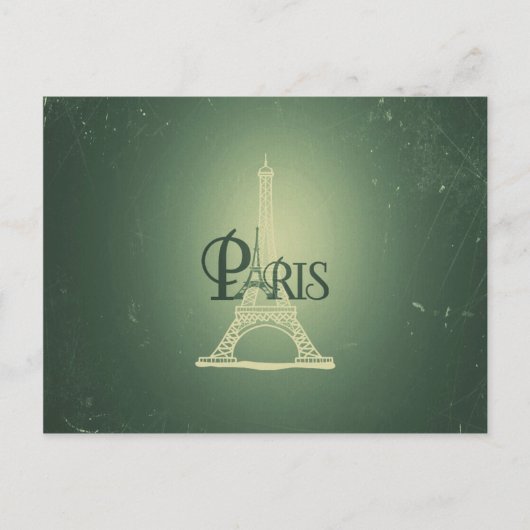 groene Eiffel Tower Paris design Briefkaart (Voorkant)