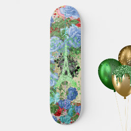 Groene Eiffeltoren op collage Persoonlijk Skateboard