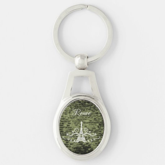 Groene Eiffeltoren Sleutelhanger (Voorkant)