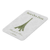 Groene Eiffeltower Damask bespaart de Date Magnet Magneet (Linkerzijde)