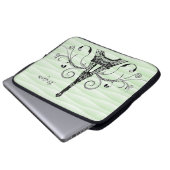 Groene Eiffeltower - Vlurdige laptophoes Laptop Sleeve (Voorkant onderkant)