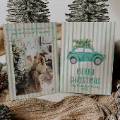  groene eigenzinnige hand getrokken kerstboom feestdagenkaart