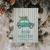 groene eigenzinnige hand getrokken kerstboom feestdagenkaart