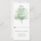 Groene eik trouwuitnodiging met rsvp bijgevoegd kaart (Achterkant)