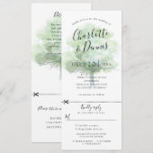 Groene eik trouwuitnodiging met rsvp bijgevoegd kaart (Voorkant / Achterkant)