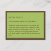 Groene eiken boom bruiloft receptie behuizing kaar informatiekaartje (Achterkant)