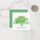 Groene eikenboom notitiekaartje (Voorkant / Achterkant in situ)