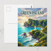 Groene Eiland Taiwan Briefkaart (Voorkant / Achterkant)