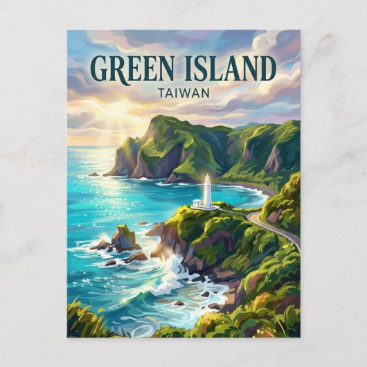 Groene Eiland Taiwan Briefkaart (Voorkant)