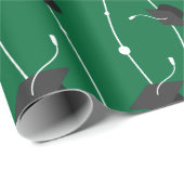 Groene eindexamencaps en linten cadeaupapier (Rol Hoek)