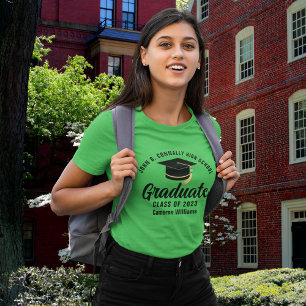 Groene eindexamenstudent van de middelbare school  t-shirt